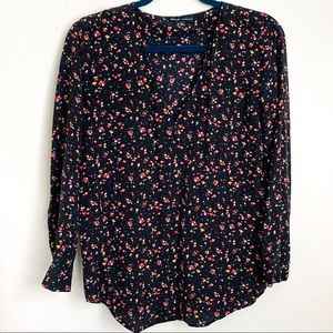Madewell et Sezane Floral Silk Blouse Small
